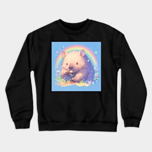 The Wombat says Stop and smell the flowers! Crewneck Sweatshirt